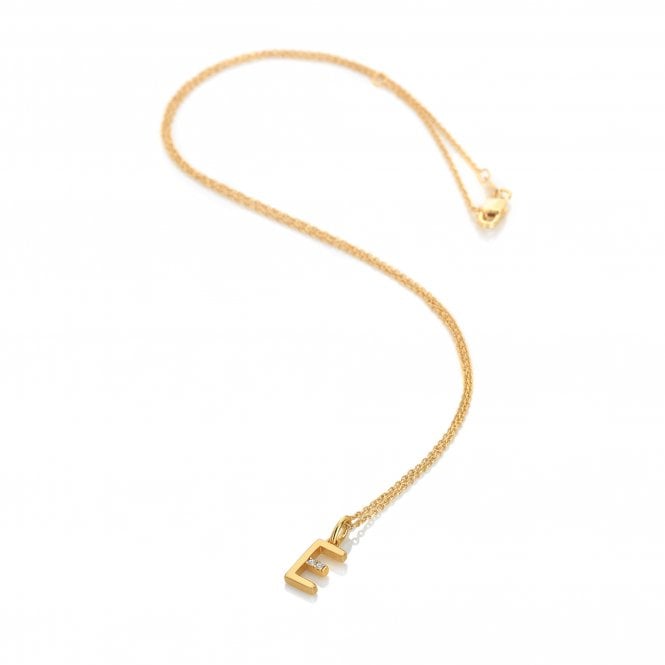 hot diamonds Letter E Pendant - Yellow Gold Plated