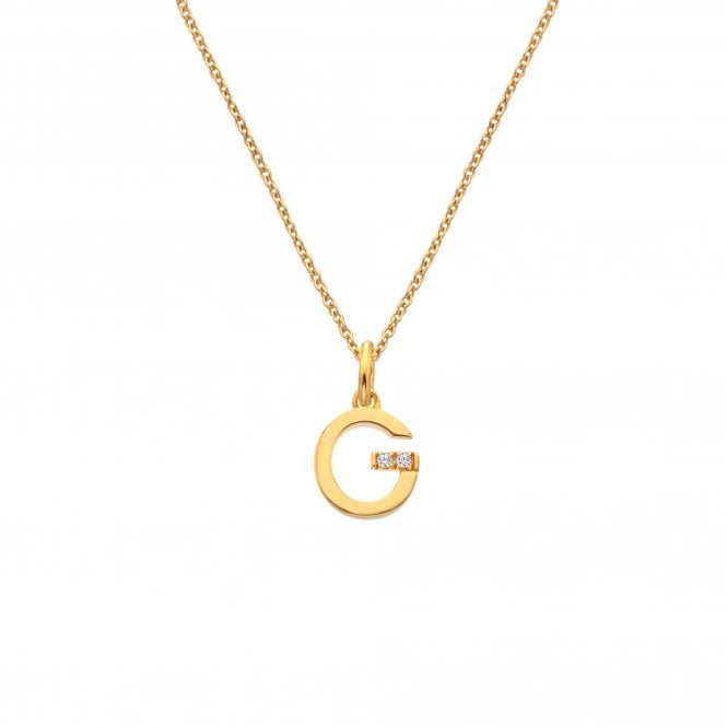 Hot Diamonds Letter G Pendant - Yellow Gold Plated