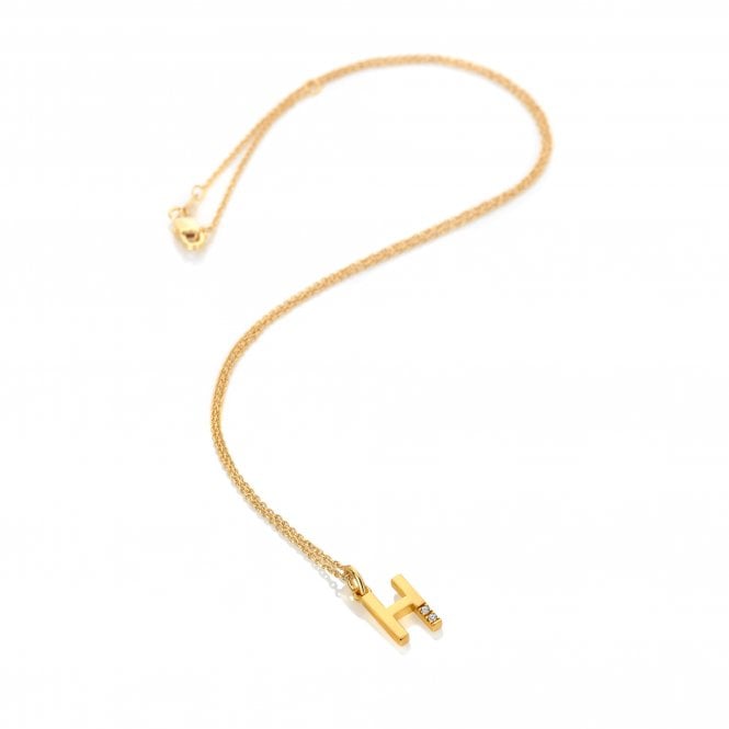hot diamonds Letter H Pendant - Yellow Gold Plated