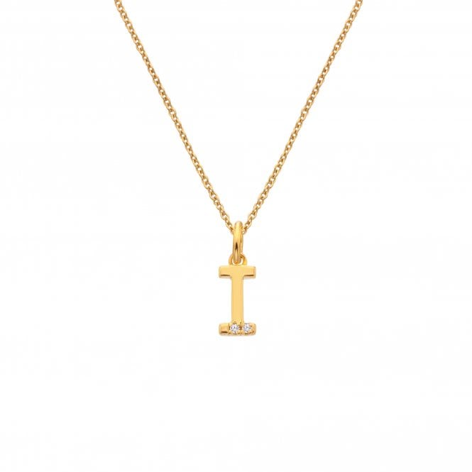Hot Diamonds Letter I Pendant - Yellow Gold Plated