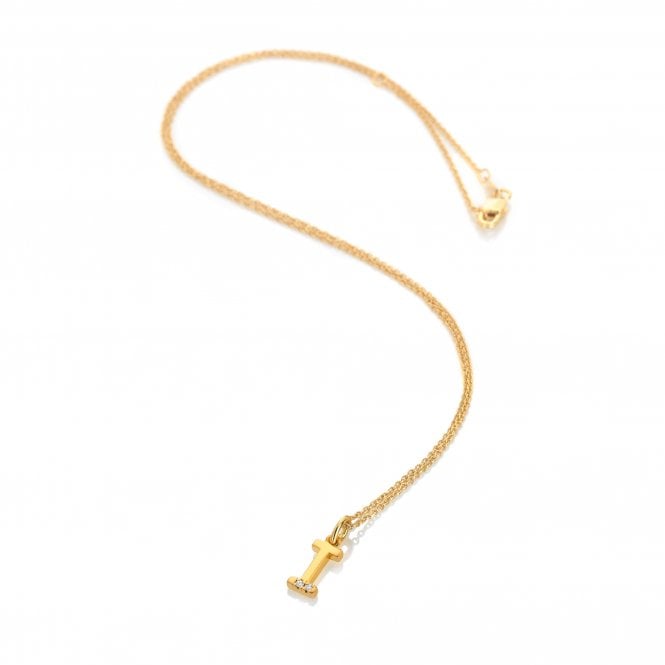 hot diamonds Letter I Pendant - Yellow Gold Plated