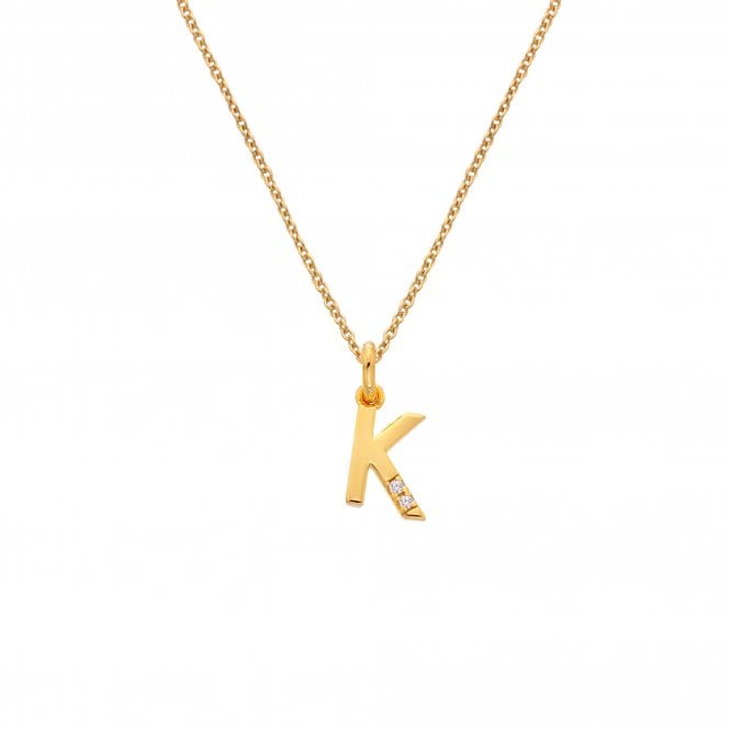 Hot Diamonds Letter K Pendant - Yellow Gold Plated