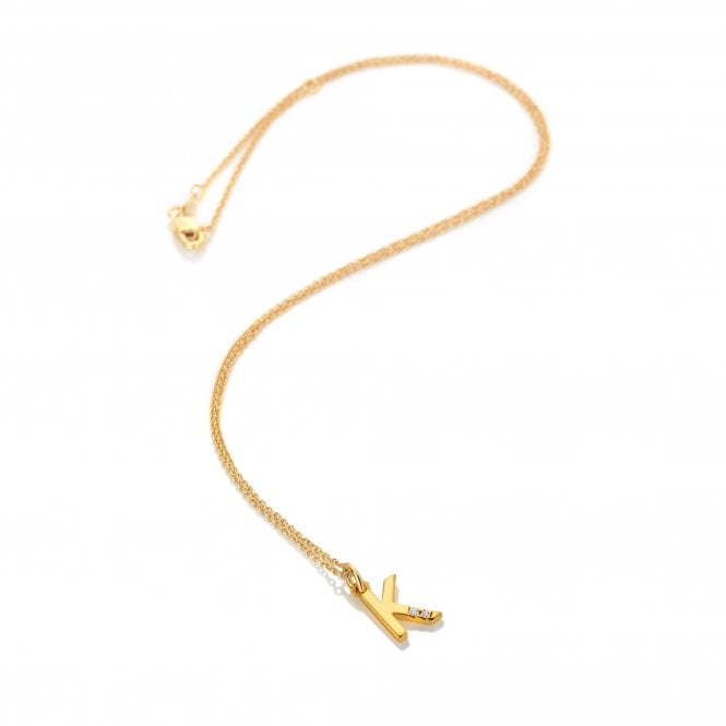 hot diamonds Letter K Pendant - Yellow Gold Plated