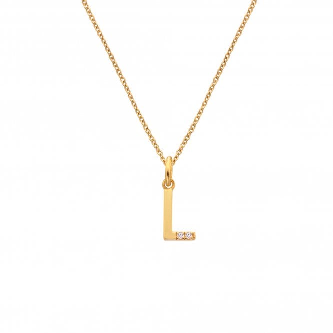Hot Diamonds Letter L Pendant - Yellow Gold Plated