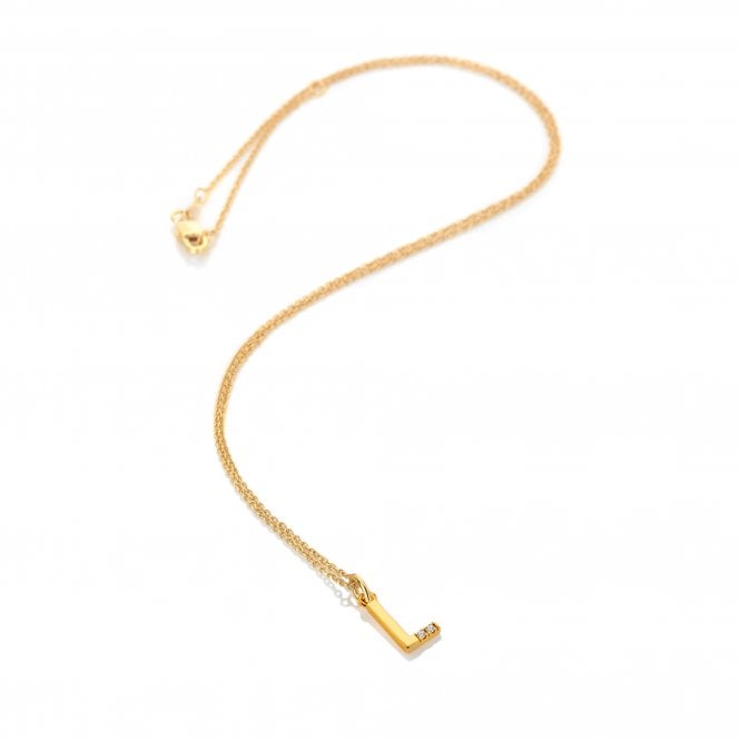 hot diamonds Letter L Pendant - Yellow Gold Plated