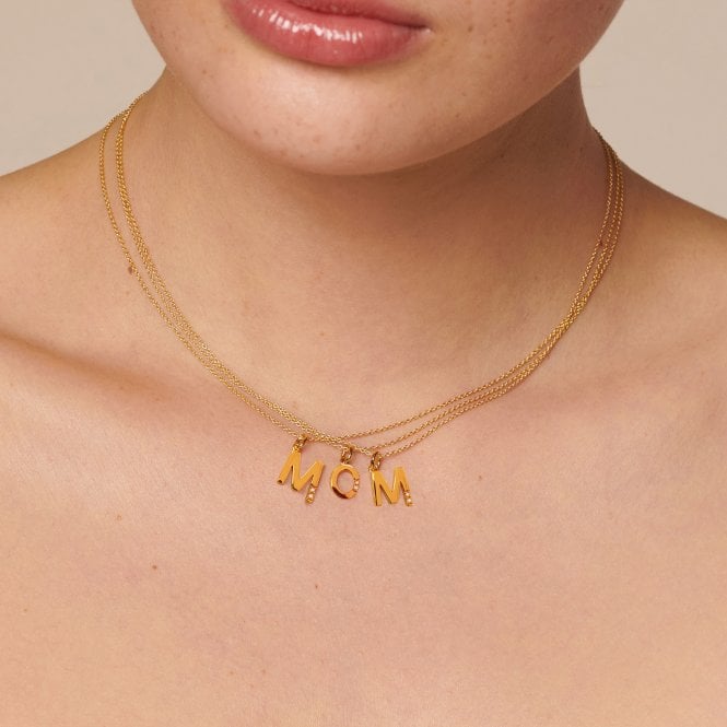Hot Diamonds Letter M Pendant - Yellow Gold Plated