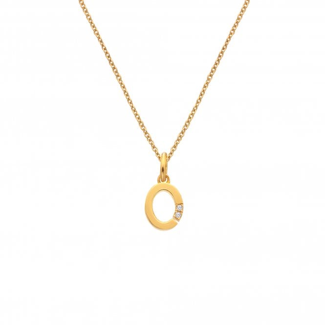 Hot Diamonds Letter O Pendant - Yellow Gold Plated