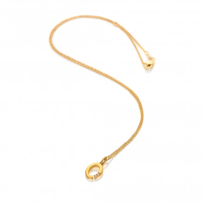 hot diamonds Letter O Pendant - Yellow Gold Plated
