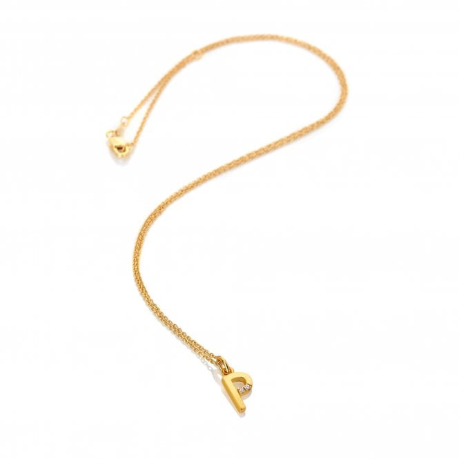 hot diamonds Letter P Pendant - Yellow Gold Plated