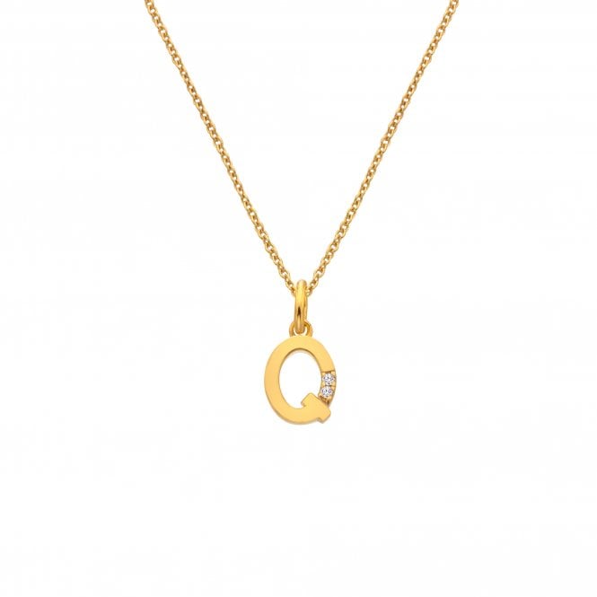 Hot Diamonds Letter Q Pendant - Yellow Gold Plated