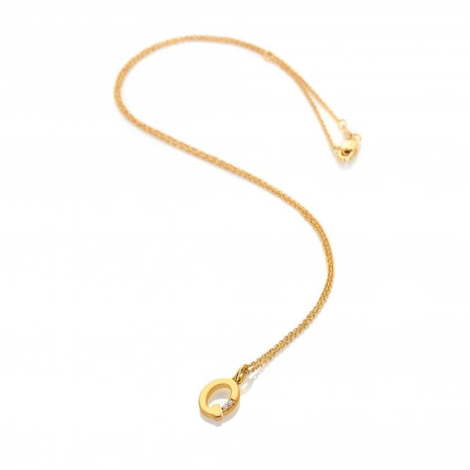 hot diamonds Letter Q Pendant - Yellow Gold Plated