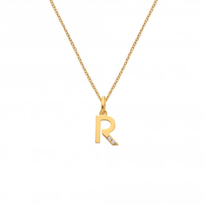 Hot Diamonds Letter R Pendant - Yellow Gold Plated