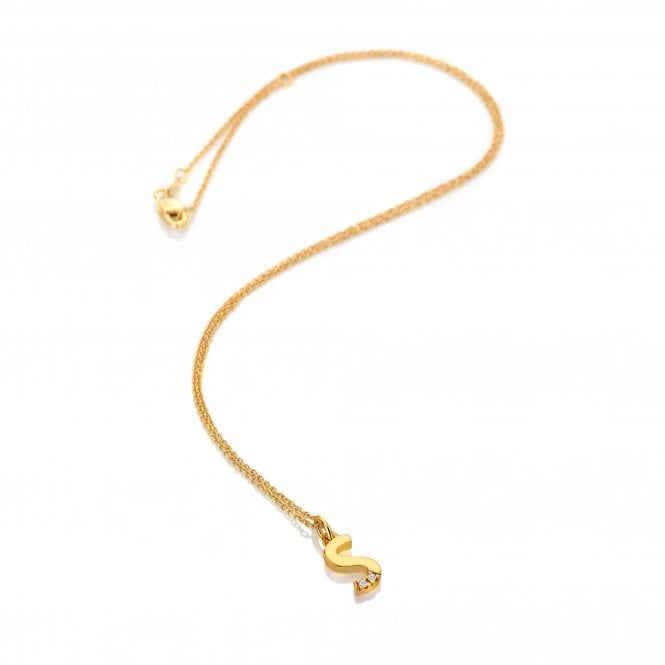hot diamonds Letter S Pendant - Yellow Gold Plated