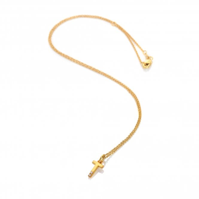 hot diamonds Letter T Pendant - Yellow Gold Plated