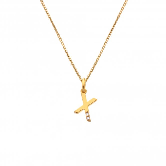 Hot Diamonds Letter X Pendant - Yellow Gold Plated