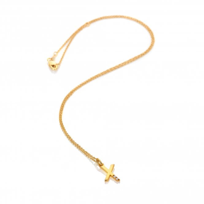 hot diamonds Letter X Pendant - Yellow Gold Plated