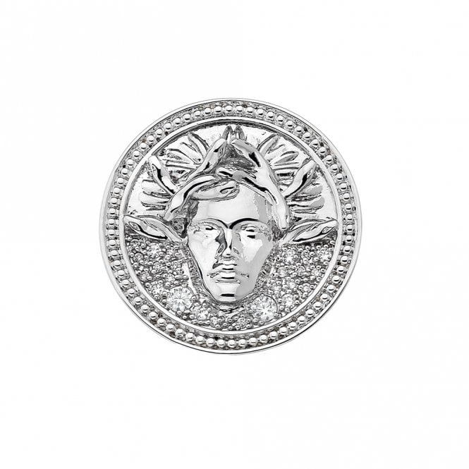 hot diamonds Medusa Nera Silver Coin - 33mm