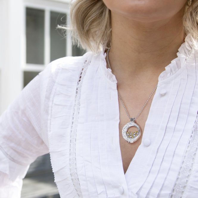 Hot Diamonds Nettare Coin - Amber - 25mm