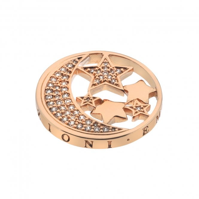 hot diamonds Notturno Coin - Rose Gold Plate - 25mm