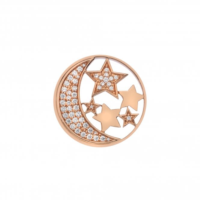 Hot Diamonds Notturno Coin - Rose Gold Plate - 33mm
