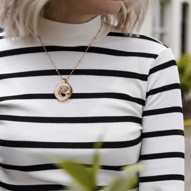 Hot Diamonds Oceano Coin - Rose Gold Plate - 25mm