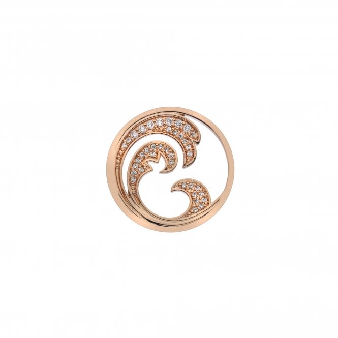 Hot Diamonds Oceano Coin - Rose Gold Plate - 25mm
