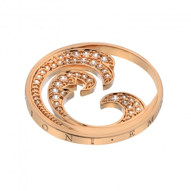 hot diamonds Oceano Coin - Rose Gold Plate - 33mm
