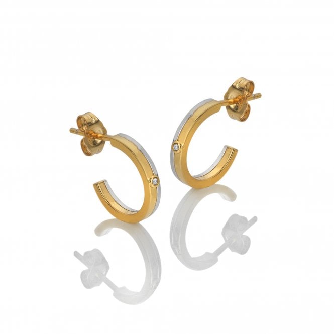 hot diamonds Parellel Two Tone Earrings