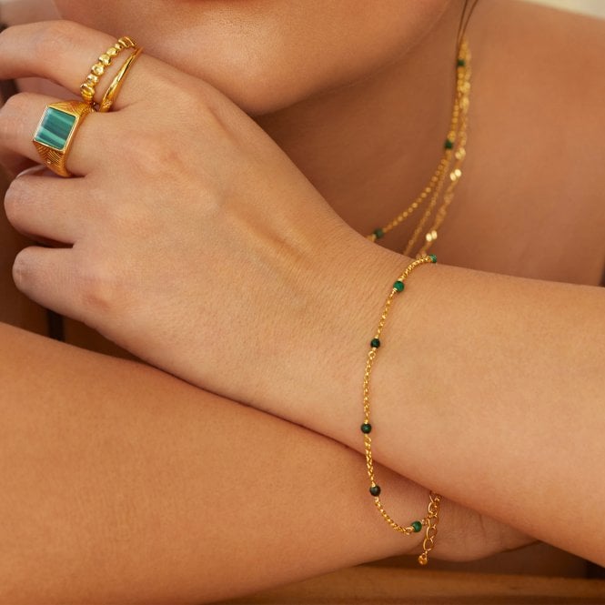 Hot Diamonds Revive Malachite Bracelet