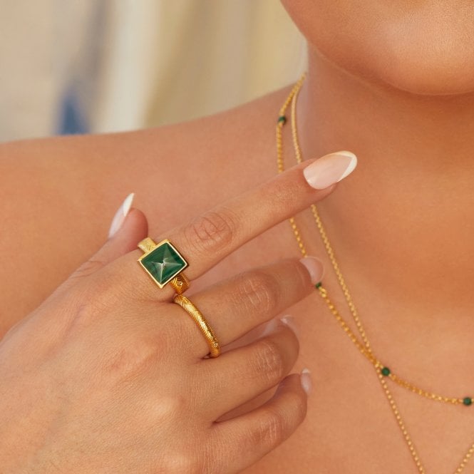 Hot Diamonds Revive Malachite Ring