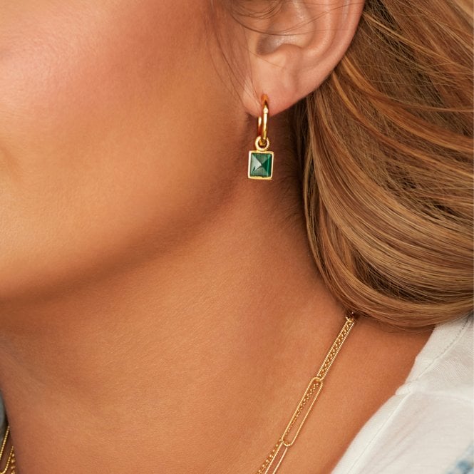Hot Diamonds Revive Malachite Square Earrings