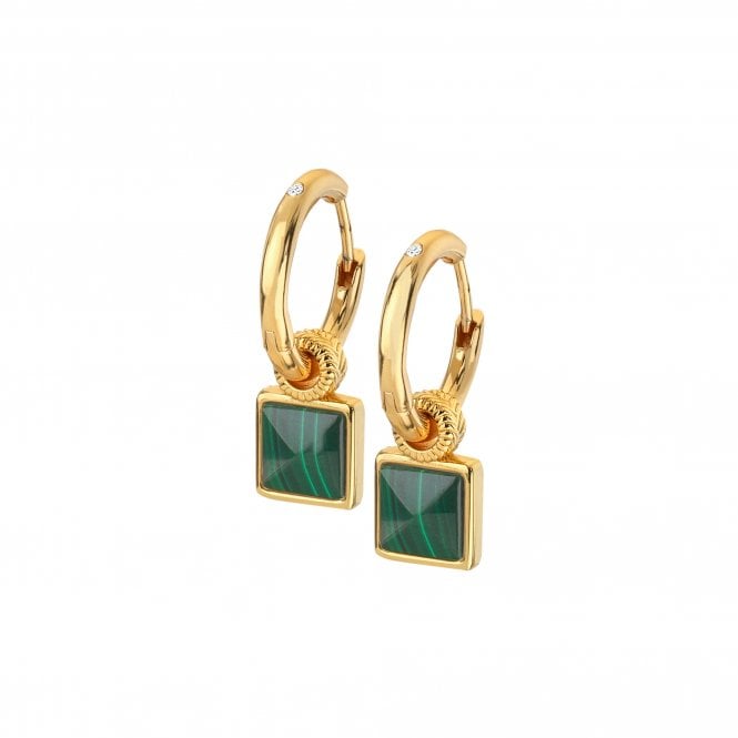Hot Diamonds Revive Malachite Square Earrings