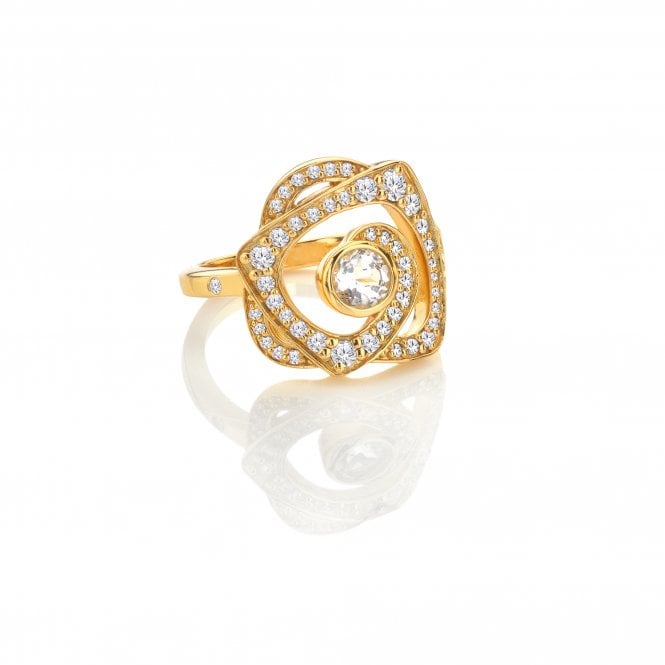 hot diamonds Rose Ring - Yellow Gold Plate