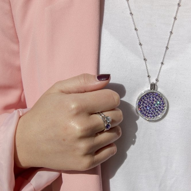 Hot Diamonds Scintilla Violet Spirituality Ring