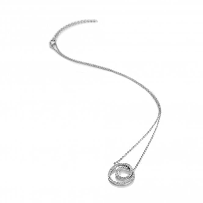 hot diamonds Shimmer Circle Necklace