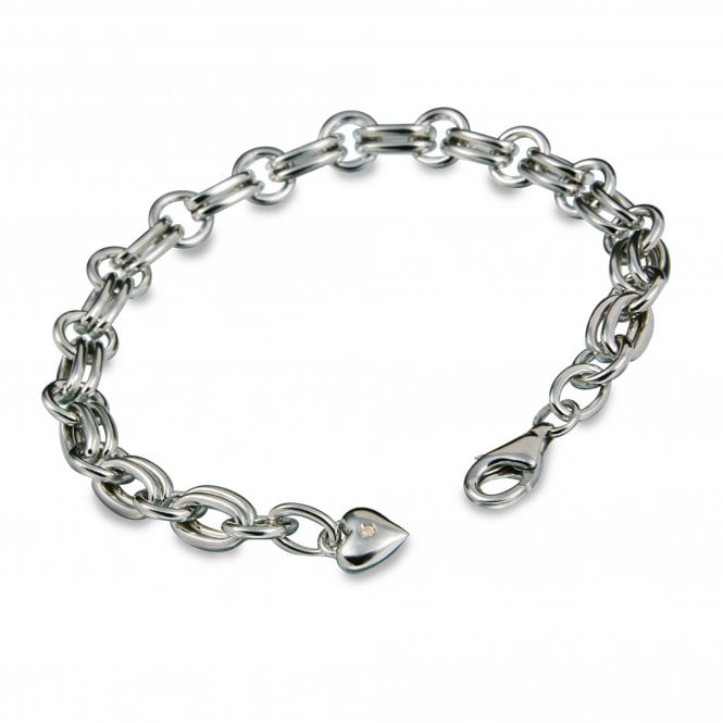 hot diamonds Statement Silver Charm Bracelet