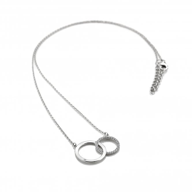 hot diamonds Striking Circle Necklace