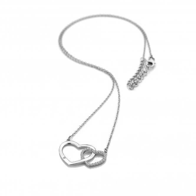 hot diamonds Striking Heart Necklace
