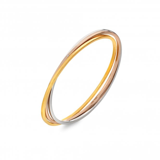 Hot Diamonds Trio Bangle - Tri-colour
