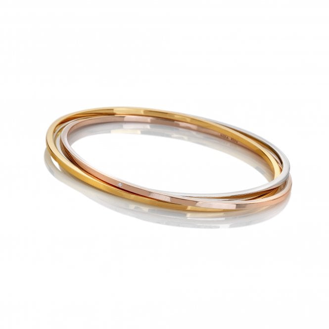hot diamonds Trio Bangle - Tri-colour