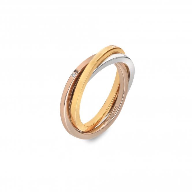 Hot Diamonds Trio Ring - Tri-colour
