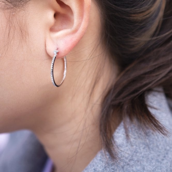 Hot Diamonds White Topaz Hoop Earrings