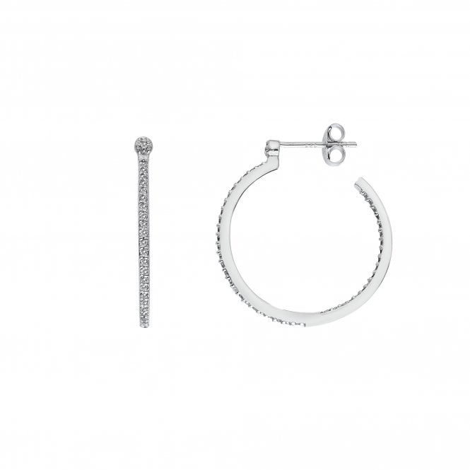 Hot Diamonds White Topaz Hoop Earrings