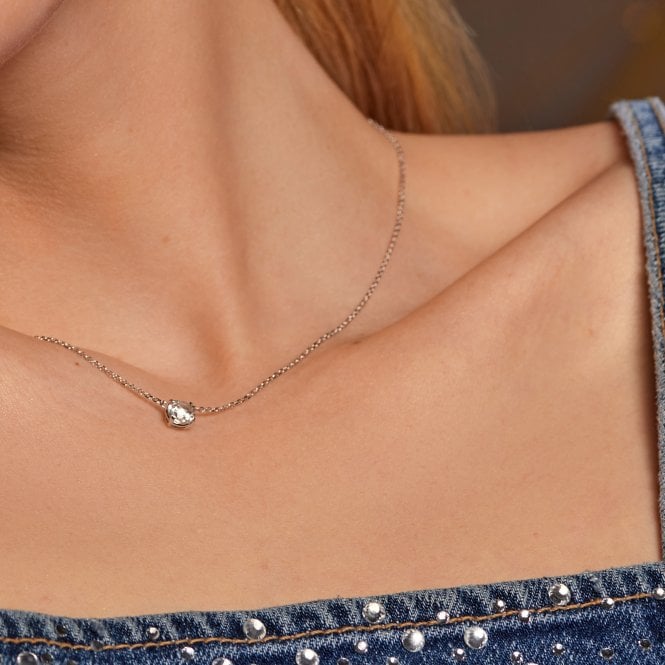 Hot Diamonds White Topaz Solitaire Necklace