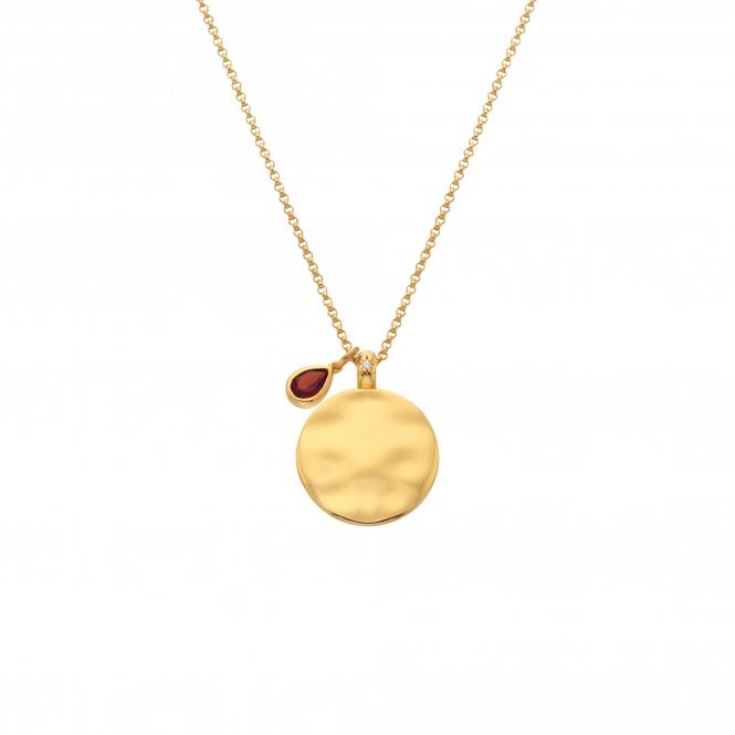 Hot Diamonds January Birthstone Circle Pendant - Yellow Gold Plate