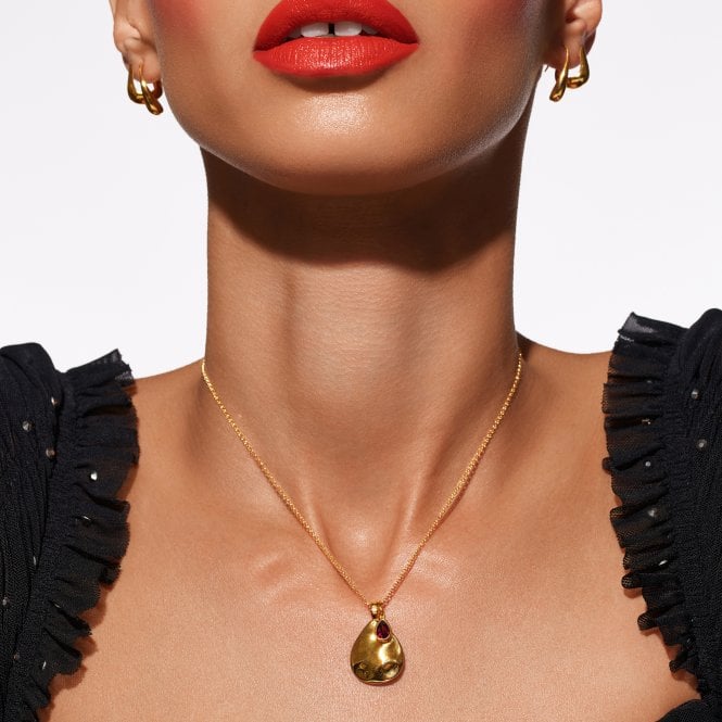 Hot Diamonds January Birthstone Teardrop Pendant - Yellow Gold Plate