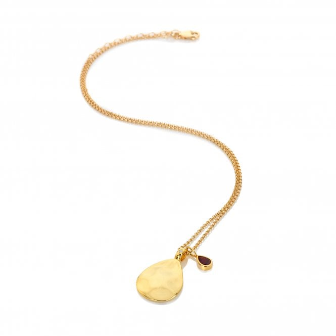 hot diamonds January Birthstone Teardrop Pendant - Yellow Gold Plate