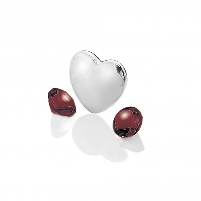 hot diamonds January - Sterling Silver Heart with Garnet Cabochons