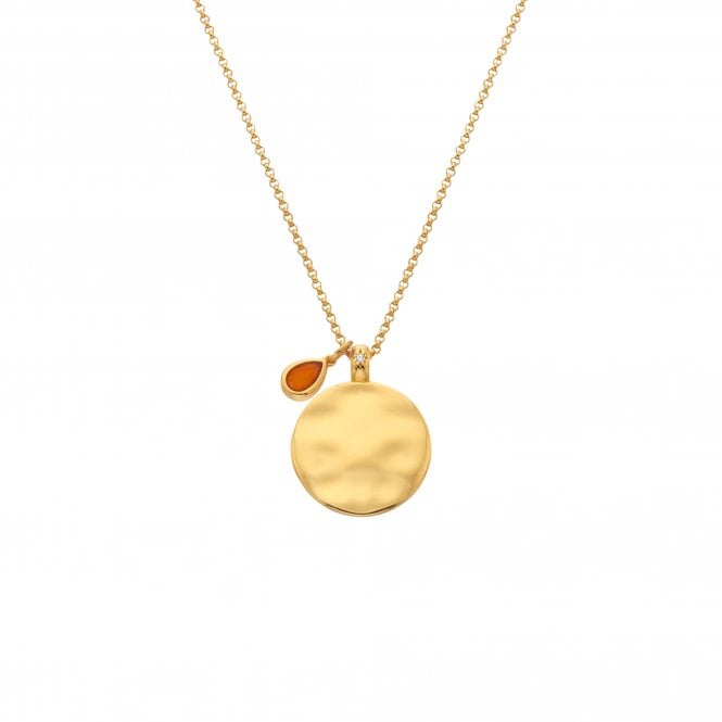 Hot Diamonds July Birthstone Circle Pendant - Yellow Gold Plate