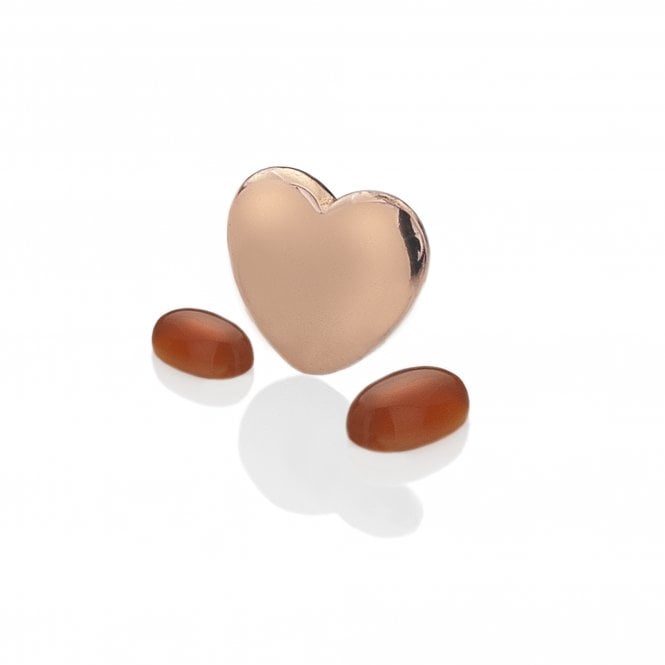 hot diamonds July - Rose Gold Plated Sterling Silver Heart with Red Carnelian Cabochons